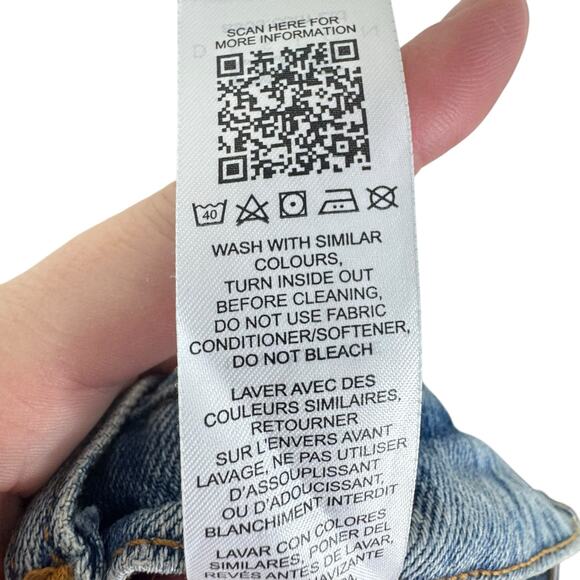 ASOS Design Curve Light Wash High Rise Distressed Knee Straight Leg Jeans Sz 14 - Picture 6 of 6